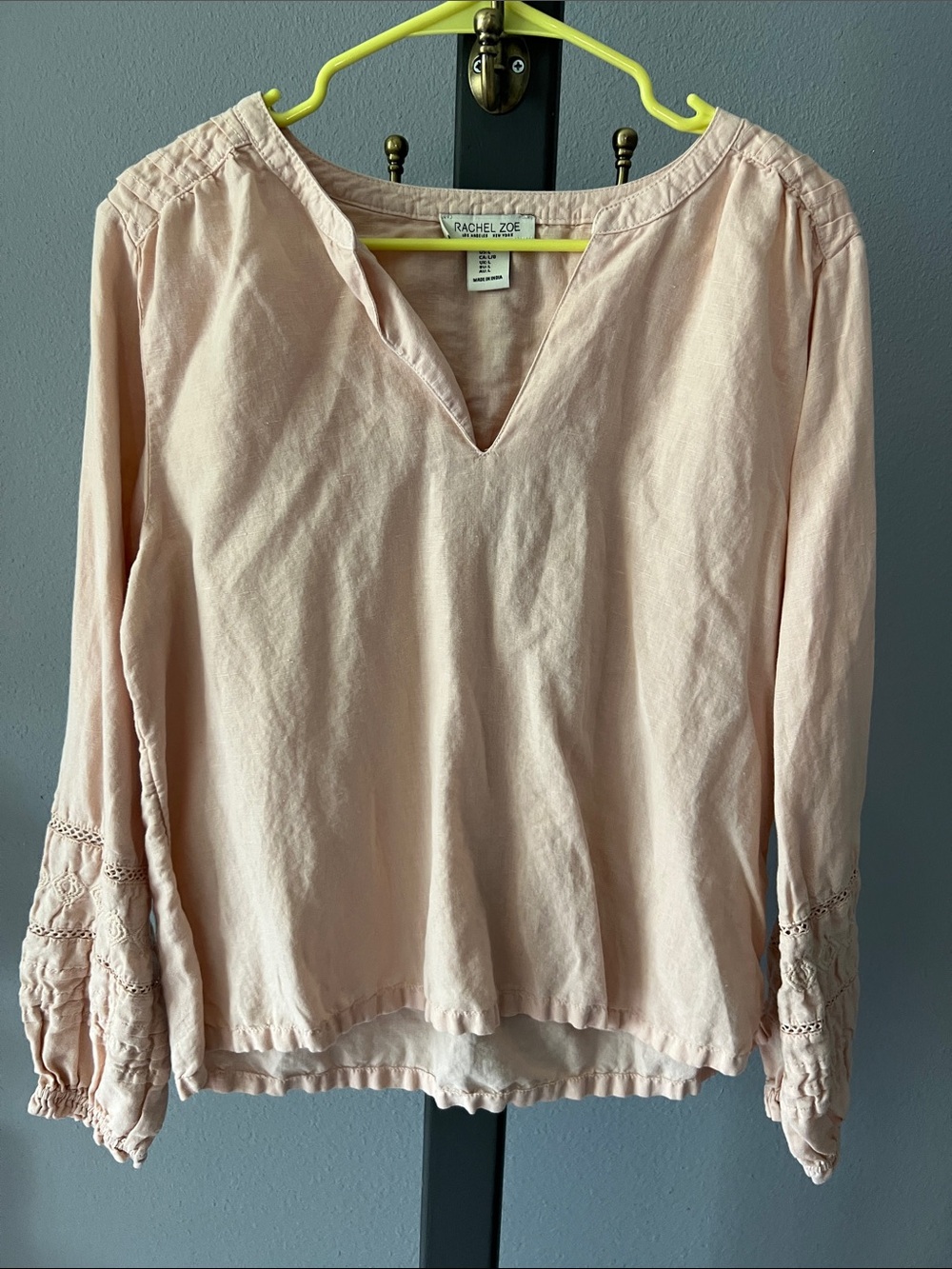 Rachel Zoe Blush Pink V-Neck Peasant Tunic